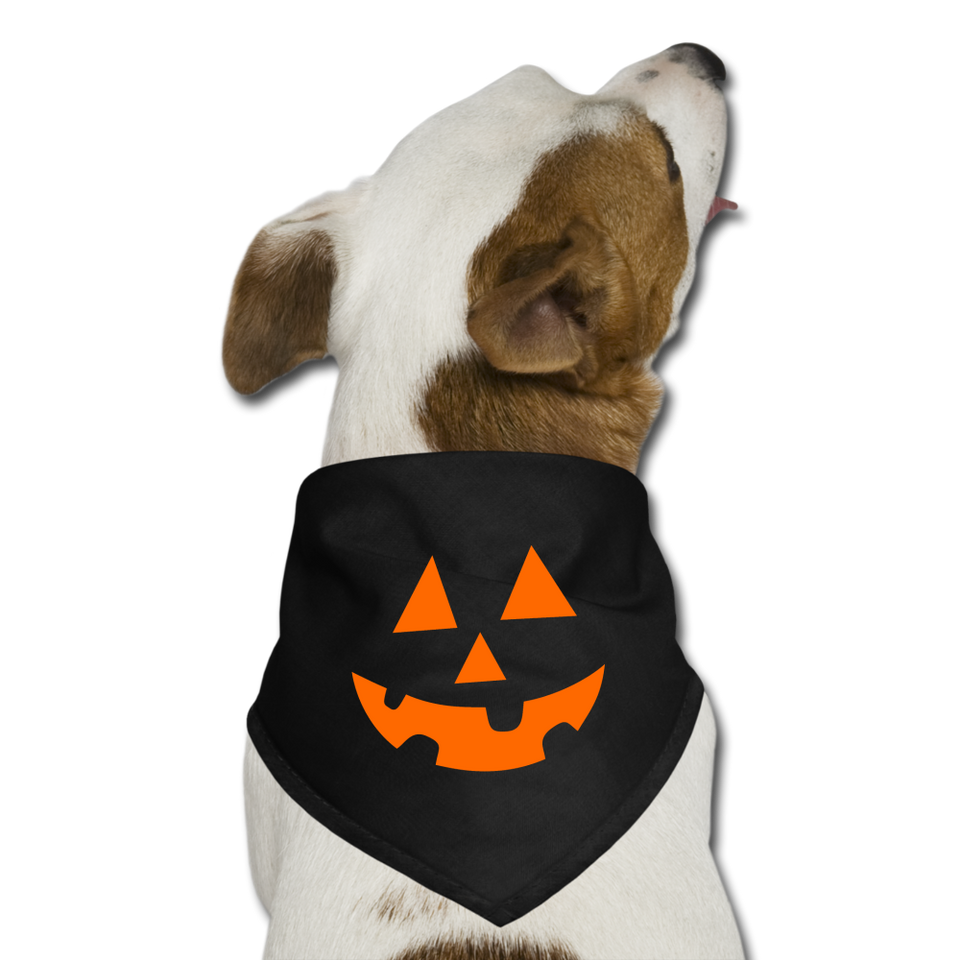 Jack O' Lantern Dog Bandana - black